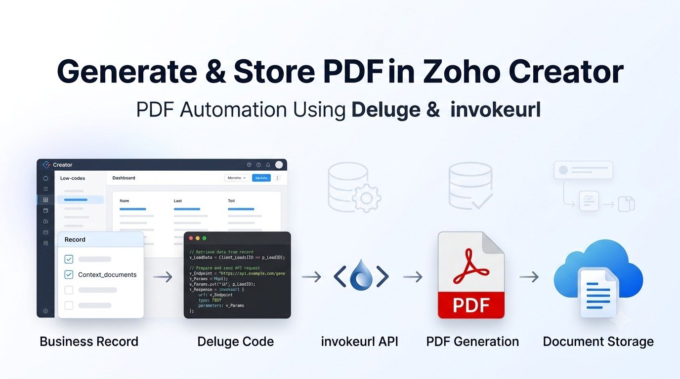 How to Generate and Store a PDF in Zoho Creator Using Deluge